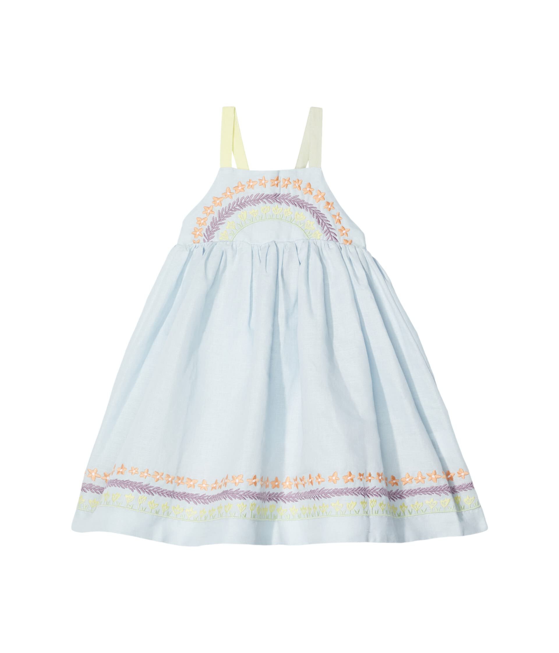 Платье из льна и хлопка с вышивкой в виде цветка (для малышей/малышей/больших детей) Stella McCartney Kids