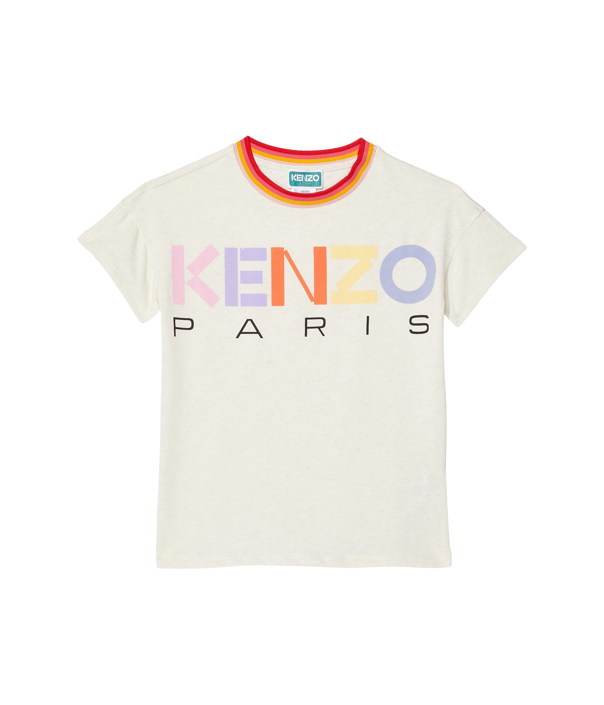 Платье из джерси, полосатый эластичный воротник, мульти-логотип на груди (для малышей/маленьких детей) Kenzo Kids