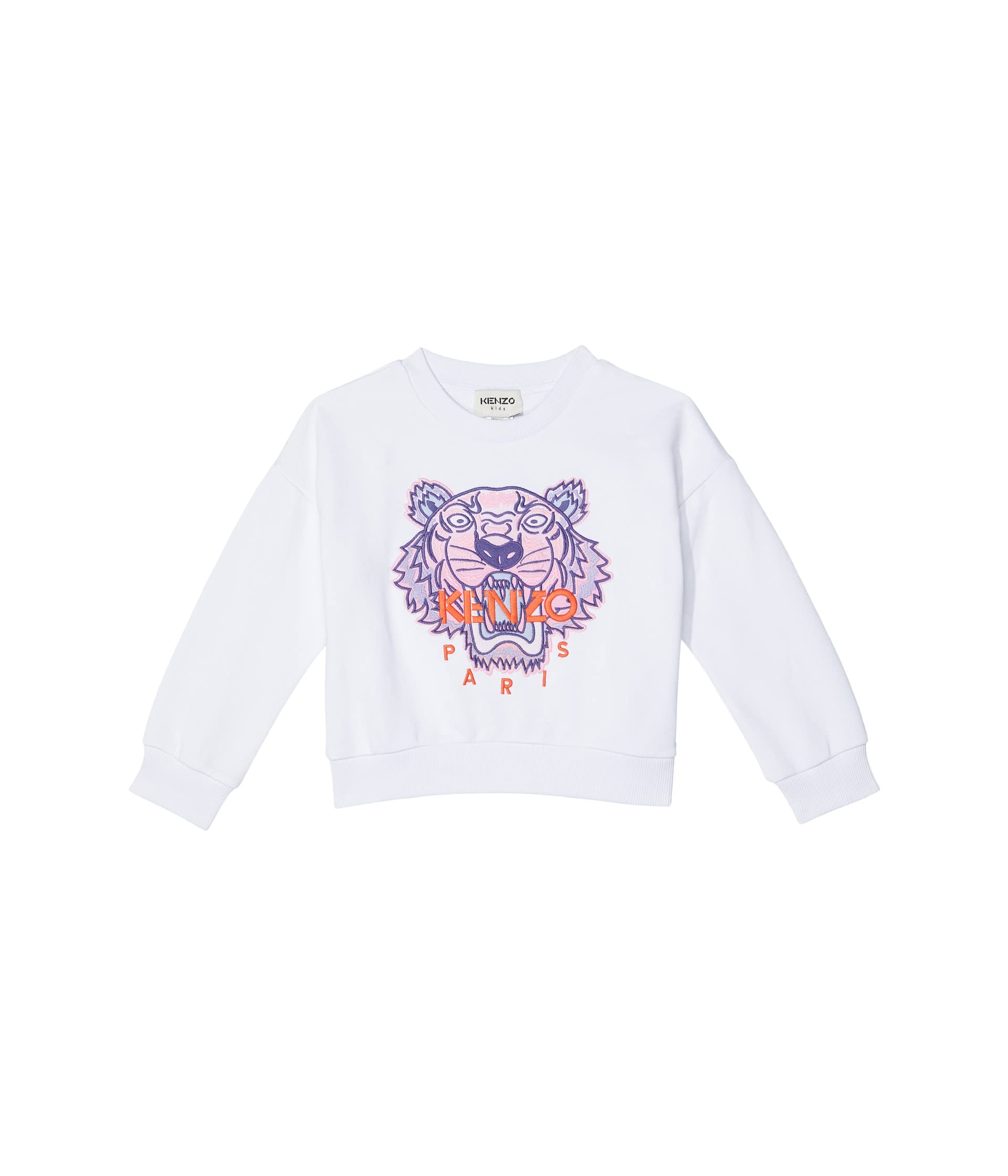 Детское худи Kenzo Kids с вышивкой тигра, 100% хлопок, стильный дизайн Kenzo Kids