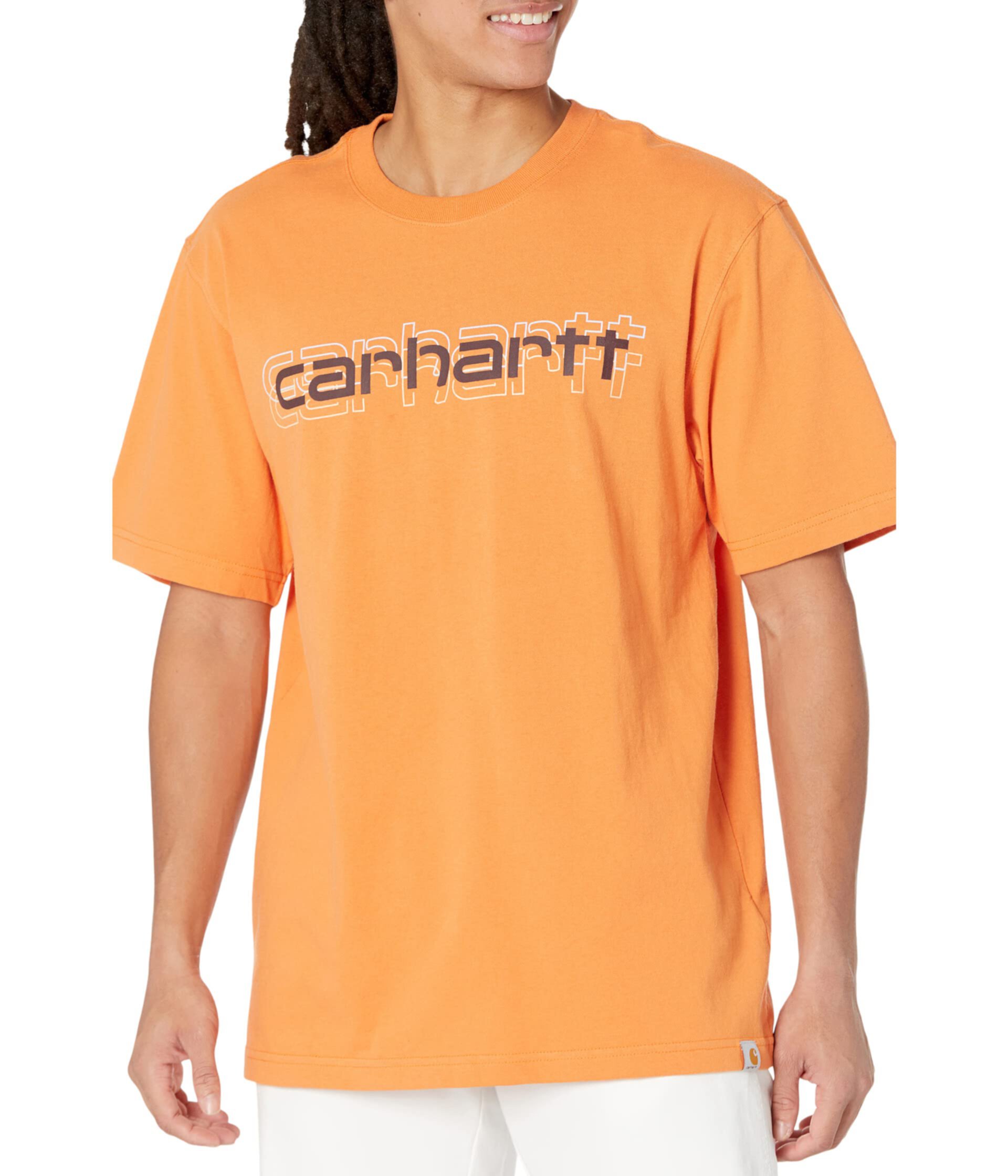 Мужская Хлопковая Футболка Carhartt с Логотипом Carhartt