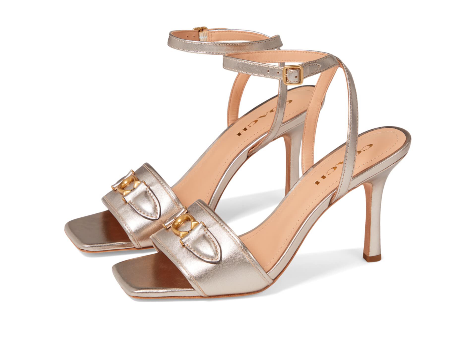 Kyra Metallic Leather Sandal Coach