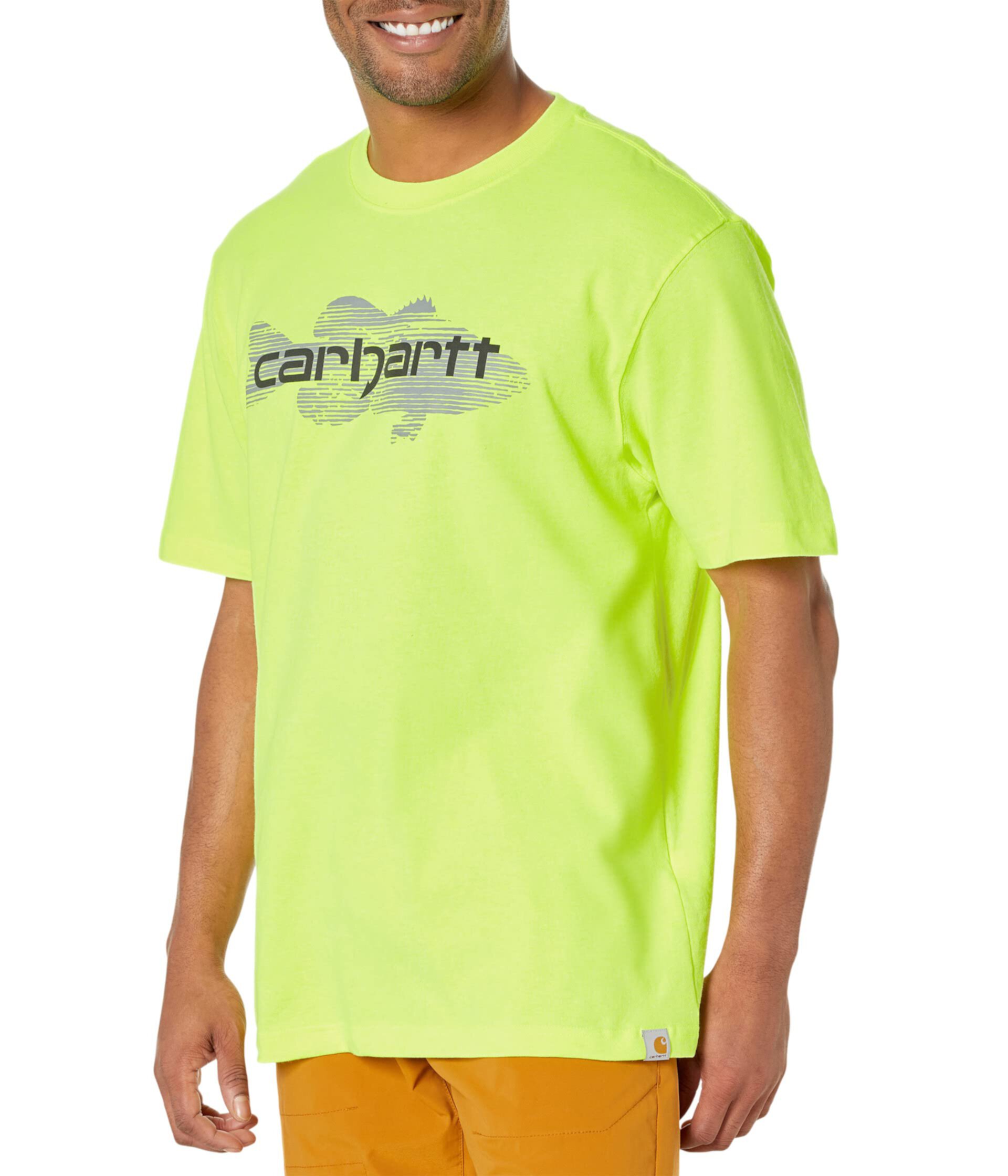 Тяжелая футболка свободного кроя с коротким рукавом и рисунком рыбы Carhartt