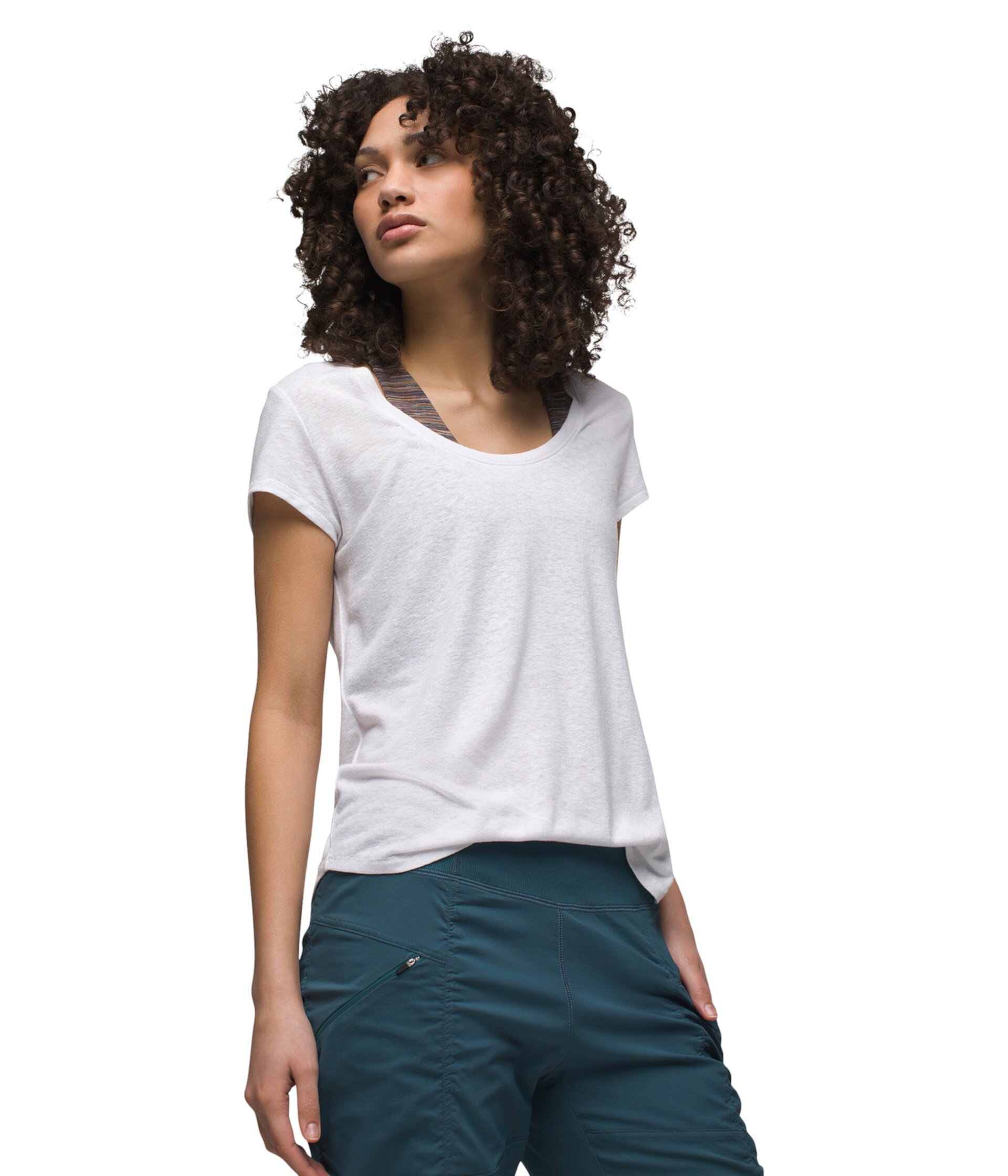 Женская футболка Prana Cozy Up Scoop Neck Tee из конопли, переработанного полиэстера и Lyocell TENCEL™. Prana