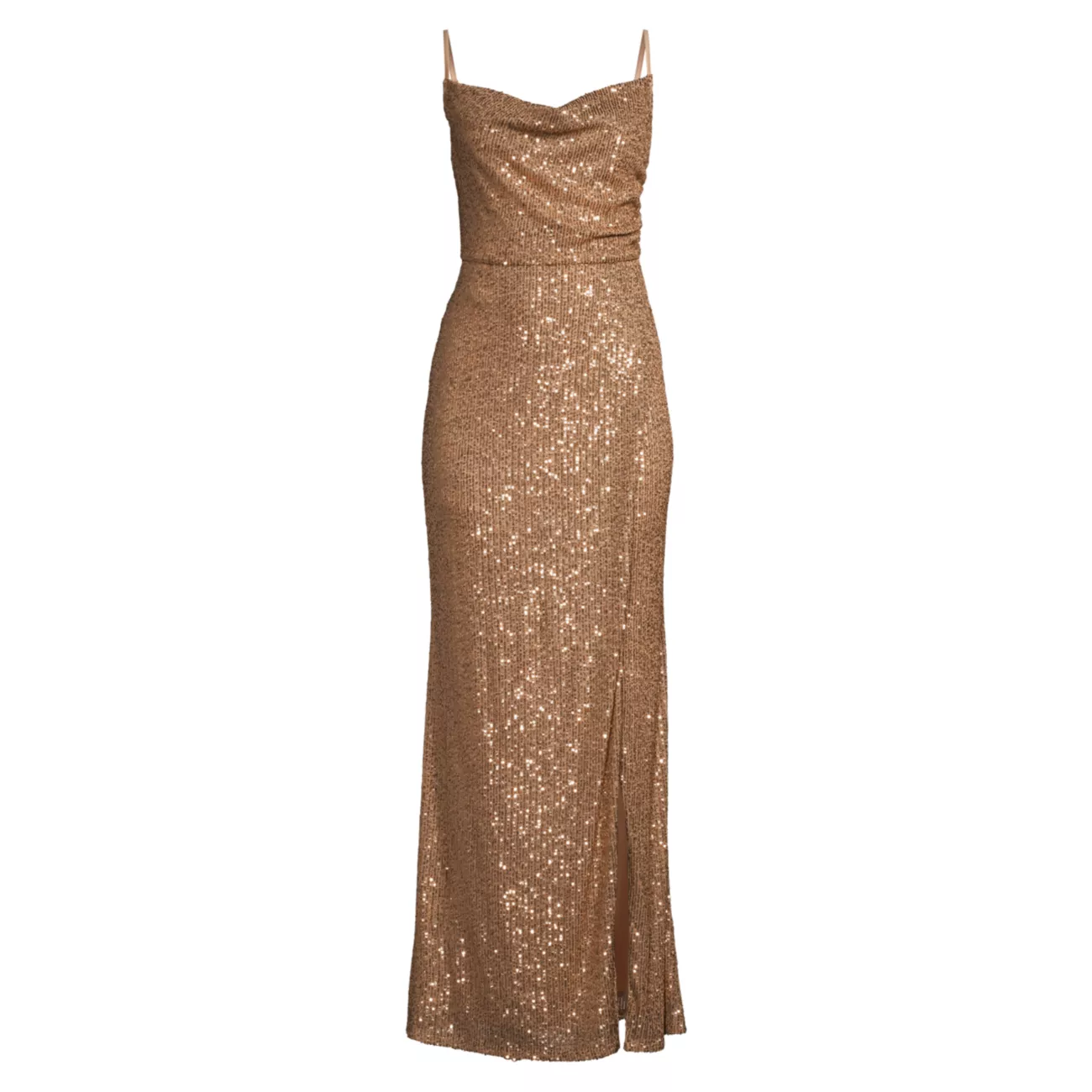 Sequined Cowlneck Gown Laundry by Shelli Segal