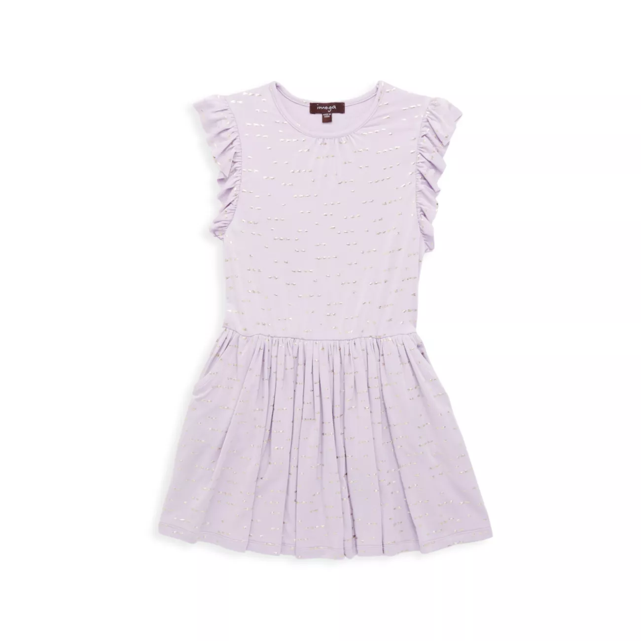 Маленькая девочка &amp;amp; Платье Urban для девочек с эффектом металлик и рюшами Imoga
