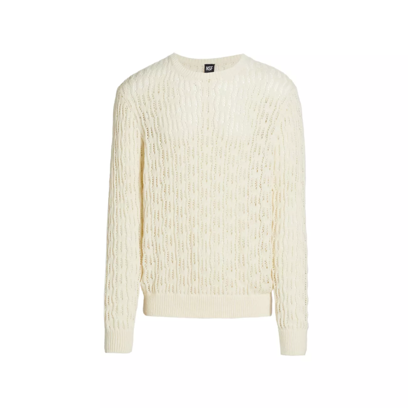 Cotton-Blend Open-Knit Sweater NSF
