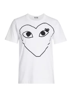Хлопковая футболка с сердечками и глазами Converse