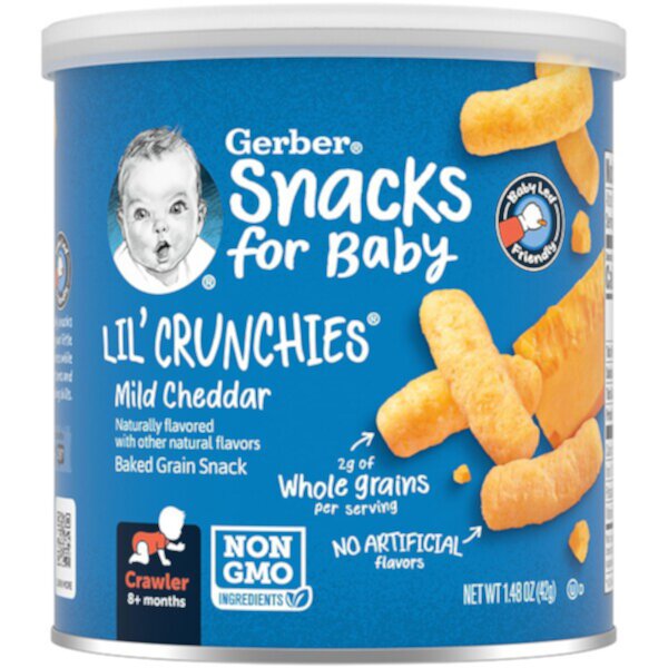 Lil' Crunchies, 8+ Months, Mild Cheddar, 1.48 oz (42 g) GERBER