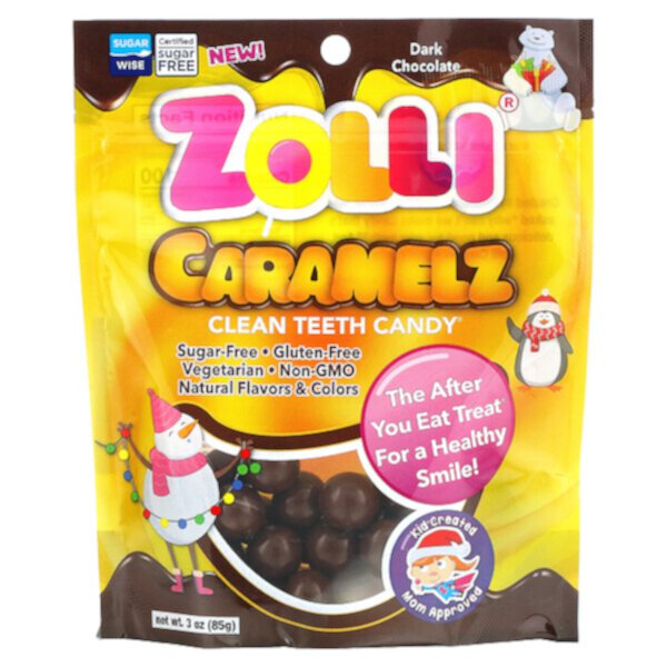 Caramelz, Dark Chocolate, 3 oz (85 g) Zolli Pops