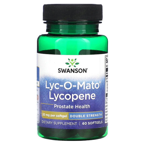 Lyc-O-Mato Ликопин, двойная сила, 20 мг, 60 мягких таблеток Swanson