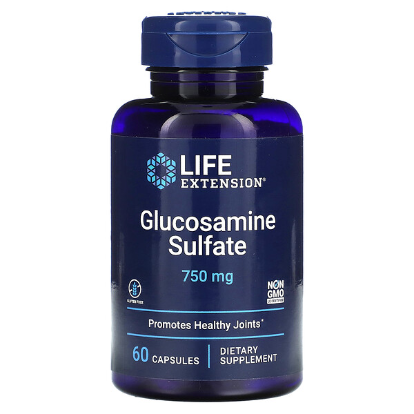 Glucosamine Sulfate, 750 mg, 60 Capsules Life Extension