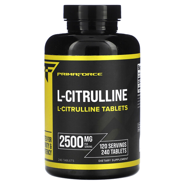 L-цитруллин, 2500 мг, 240 таблеток Primaforce
