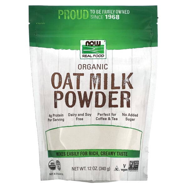 Real Food, Organic Oat Milk Powder, 12 oz (340 g) NOW Foods