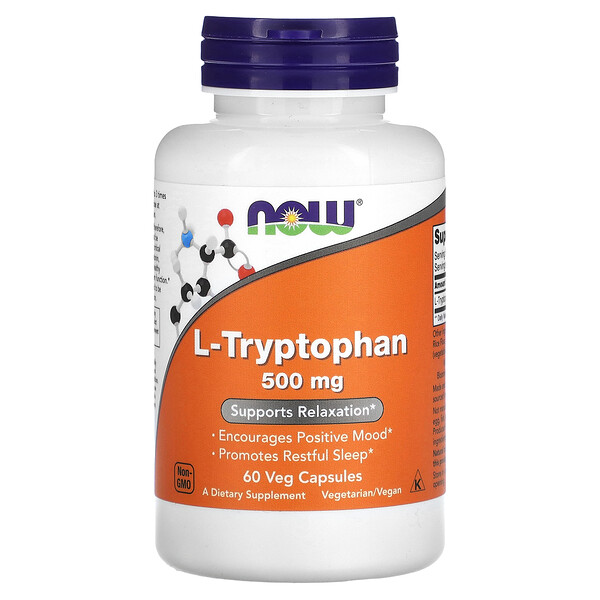 L-Tryptophan, 500 mg, 60 Veg Capsules NOW Foods