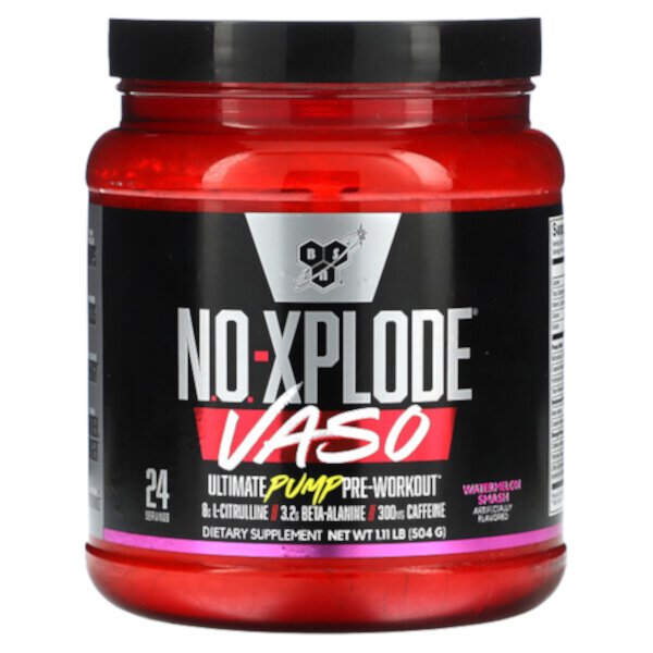 No-Xplode VASO, Предтренировочный комплекс Ultimate Pump, арбузный сок, 504 г (1,11 фунта) BSN