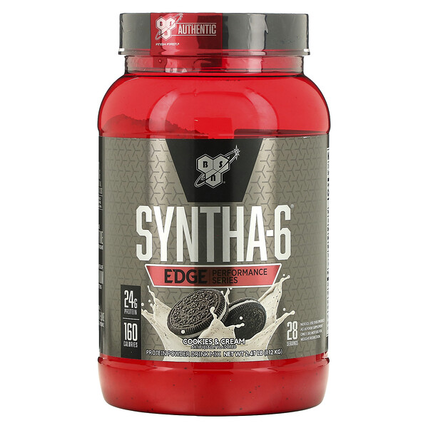 Syntha-6 Edge, Протеиновая порошковая смесь, печенье и сливки, 1,12 кг (2,47 фунта) BSN