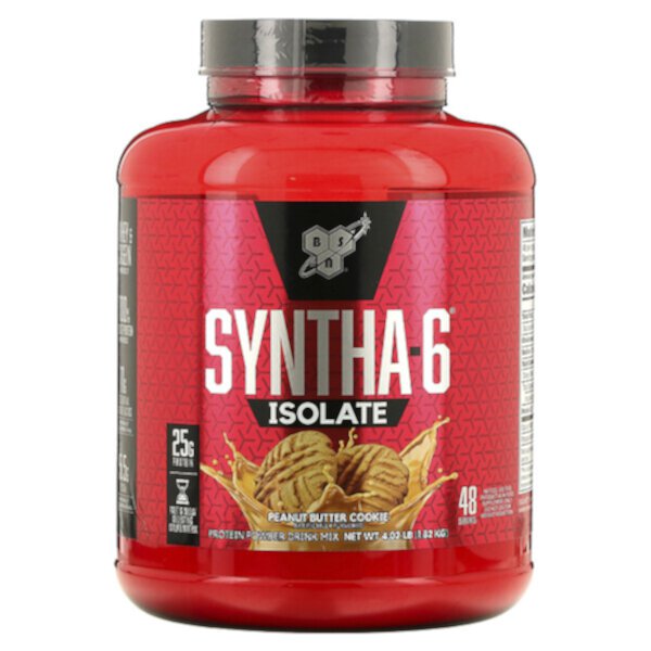 Syntha-6 Isolate, Protein Powder Drink Mix, Peanut Butter Cookie, 4.02 lb (1.82 kg) BSN