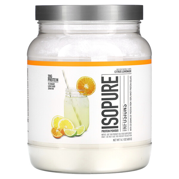 Infusions Protein Powder, цитрусовый лимонад, 14,1 унции (400 г) Isopure