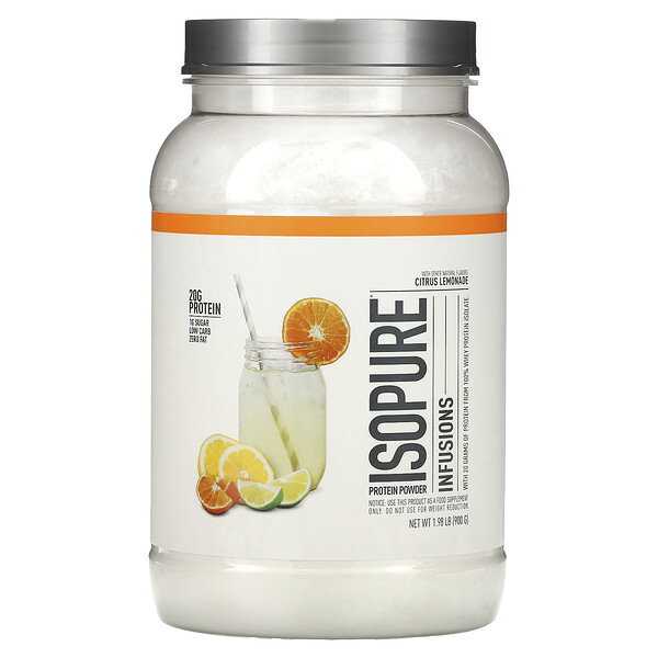 Infusions Protein Powder, цитрусовый лимонад, 1,98 фунта (900 г) Isopure