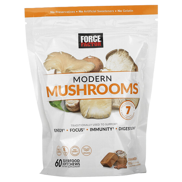 Modern Mushrooms, Cinnamon Roll , 60 Soft Chews (Мягкие жевательные конфеты) Force Factor