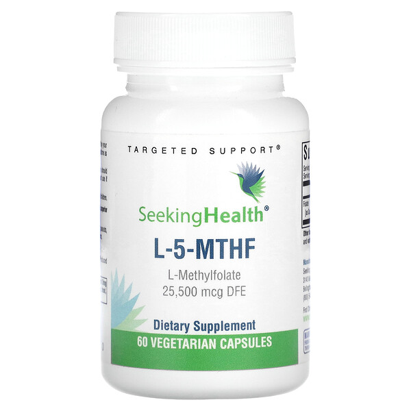 L-5-MTHF, L-метилфолат, 25 500 мкг ДФЭ, 60 вегетарианских капсул Seeking Health