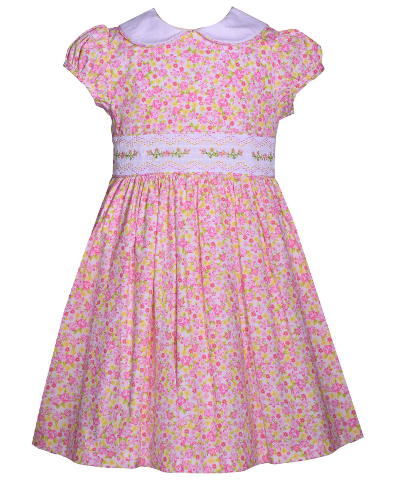 Платье в стиле ампир с короткими рукавами и цветочным принтом для девочек для малышей Bonnie Jean