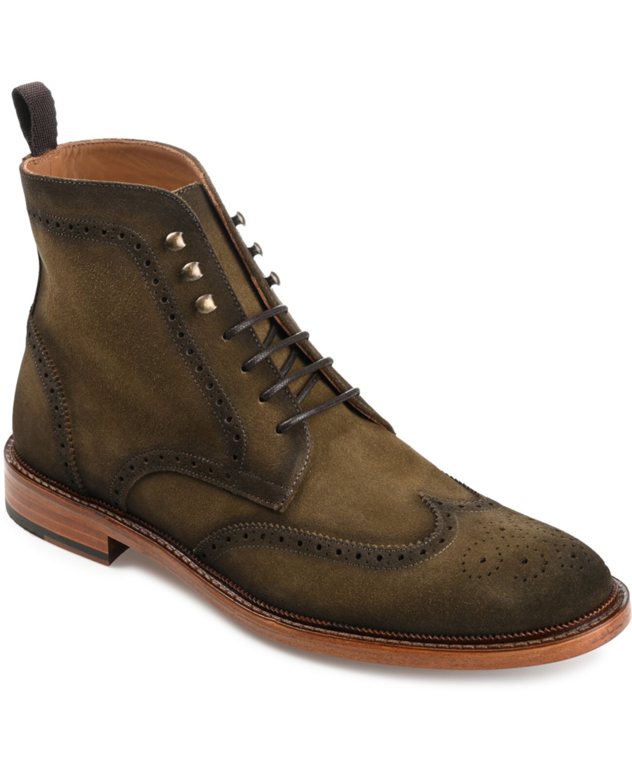 Мужские ботинки Mack ручной работы из вороненой замши и броги на шнуровке Taft