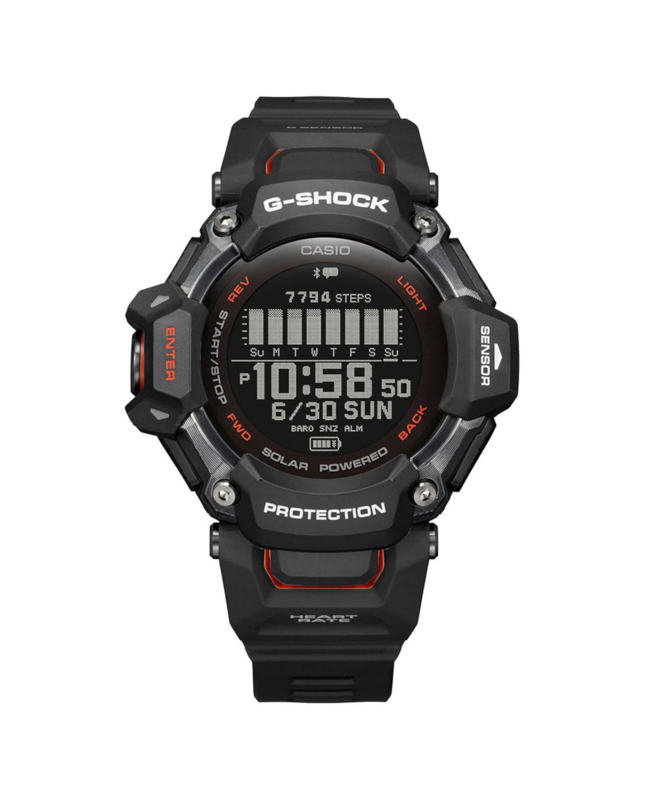 Мужские цифровые пластиковые часы из черной смолы, 52,6 мм, GBDH2000-1A G-Shock