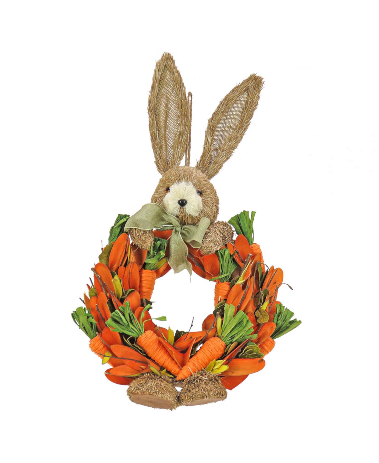 20" Carrots Wreath with Cottontail National Tree Company