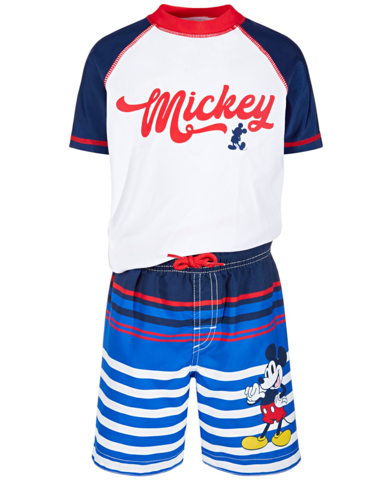 Toddler Boys 2-Pc. Mickey Mouse Rash Guard & Swim Shorts Set Dreamwave