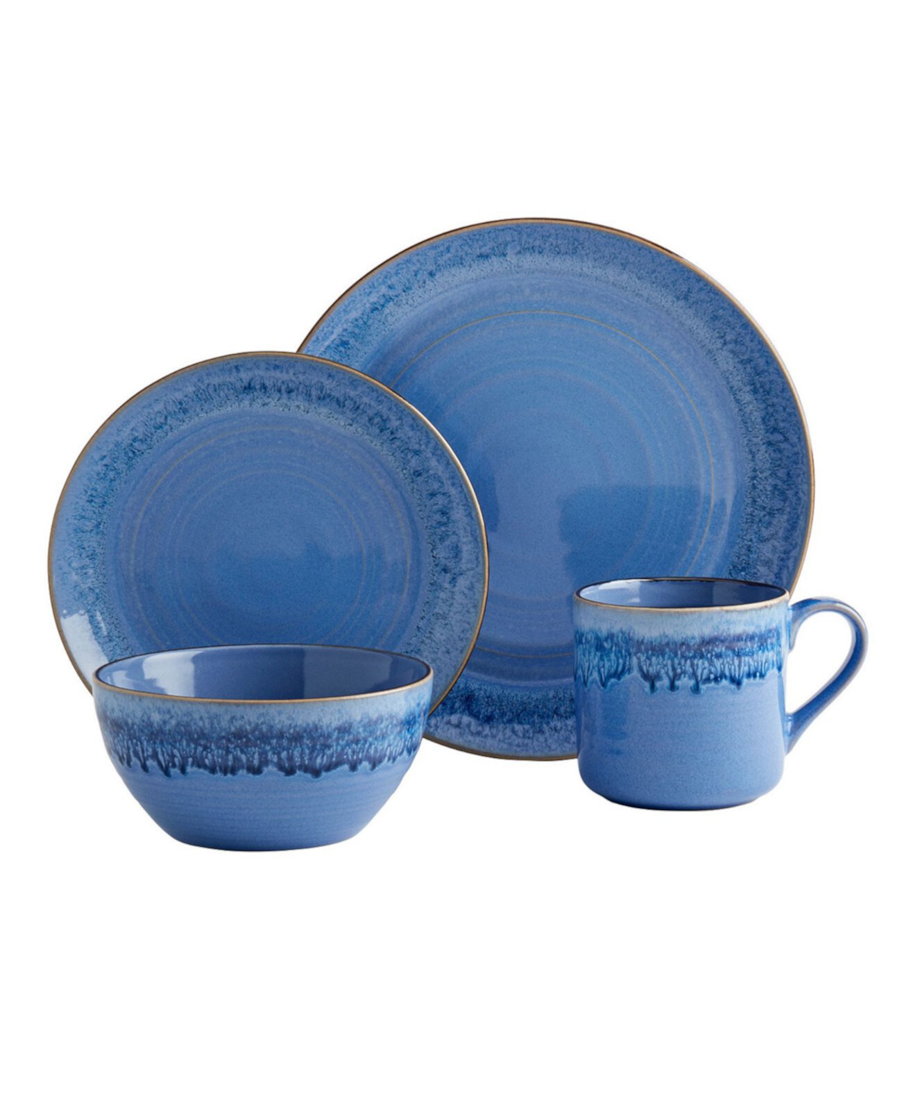 Набор столовой посуды Atlantis Blue из 16 шт. Сервиз на 4 персоны Tabletops Gallery