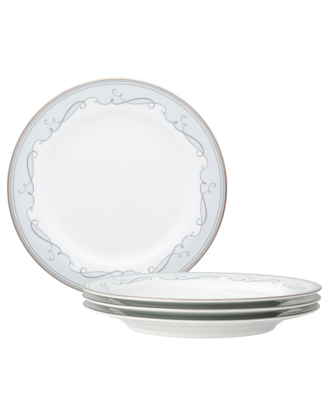 Набор салатных тарелок Satin Flourish, 4 предмета, сервиз на 4 персоны Noritake