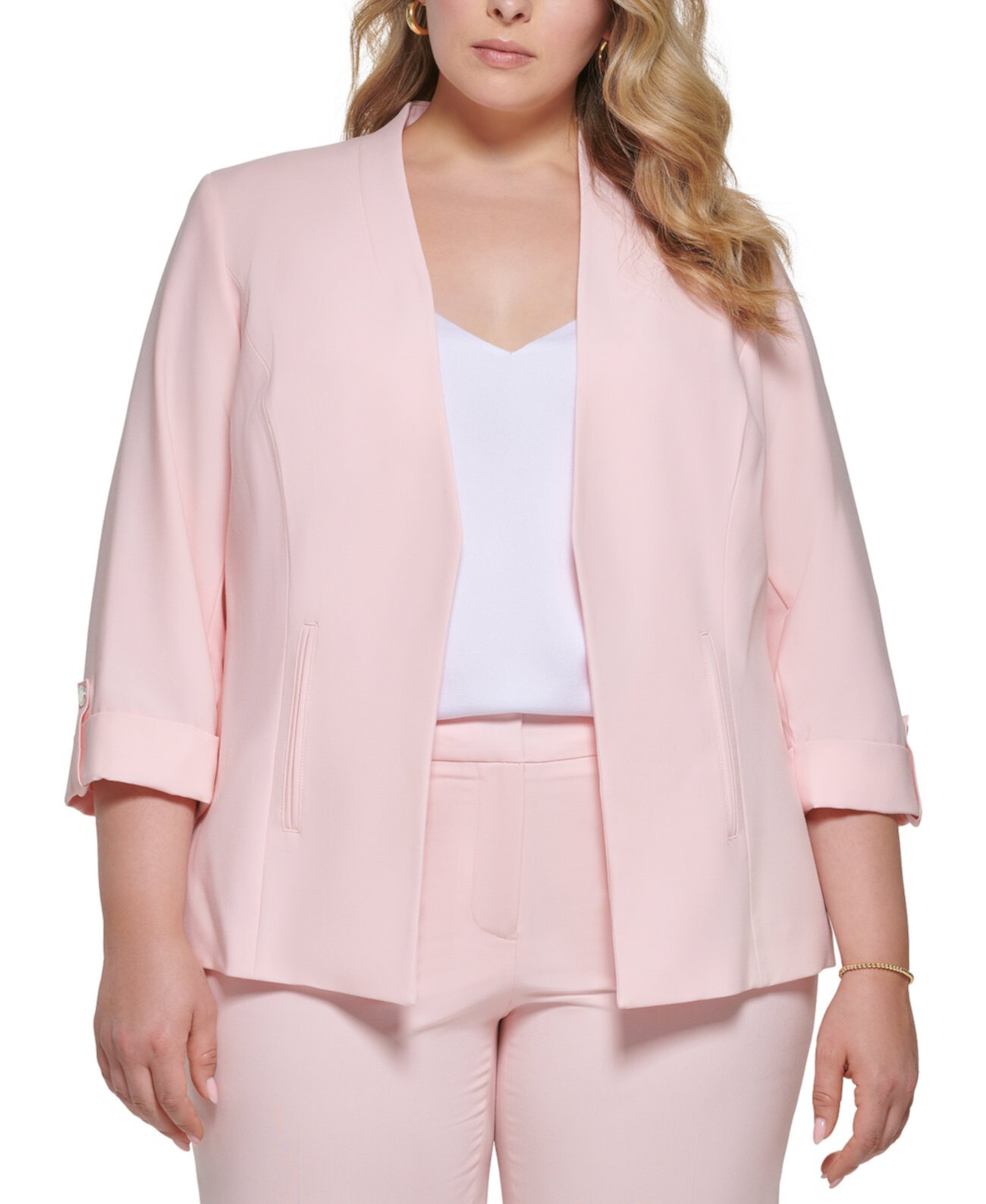 Пиджак Lux Plus Size с открытым передом и рукавами 3/4 Calvin Klein