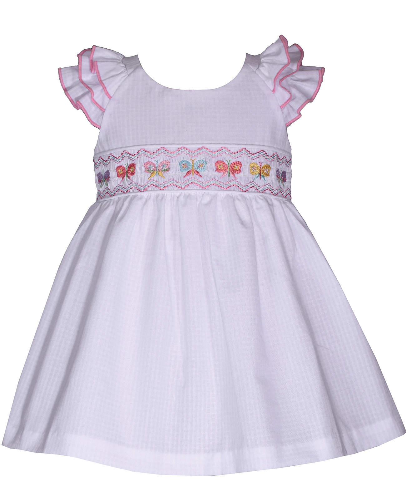 Платье с рюшами и рукавами-бабочкой для маленьких девочек Bonnie Baby