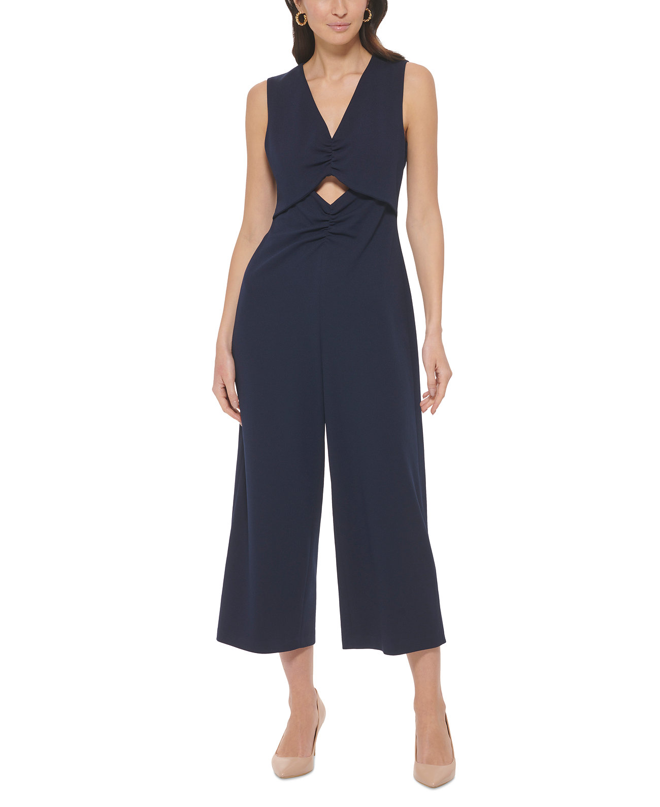 Женский укороченный комбинезон без рукавов с широкими штанинами Calvin Klein