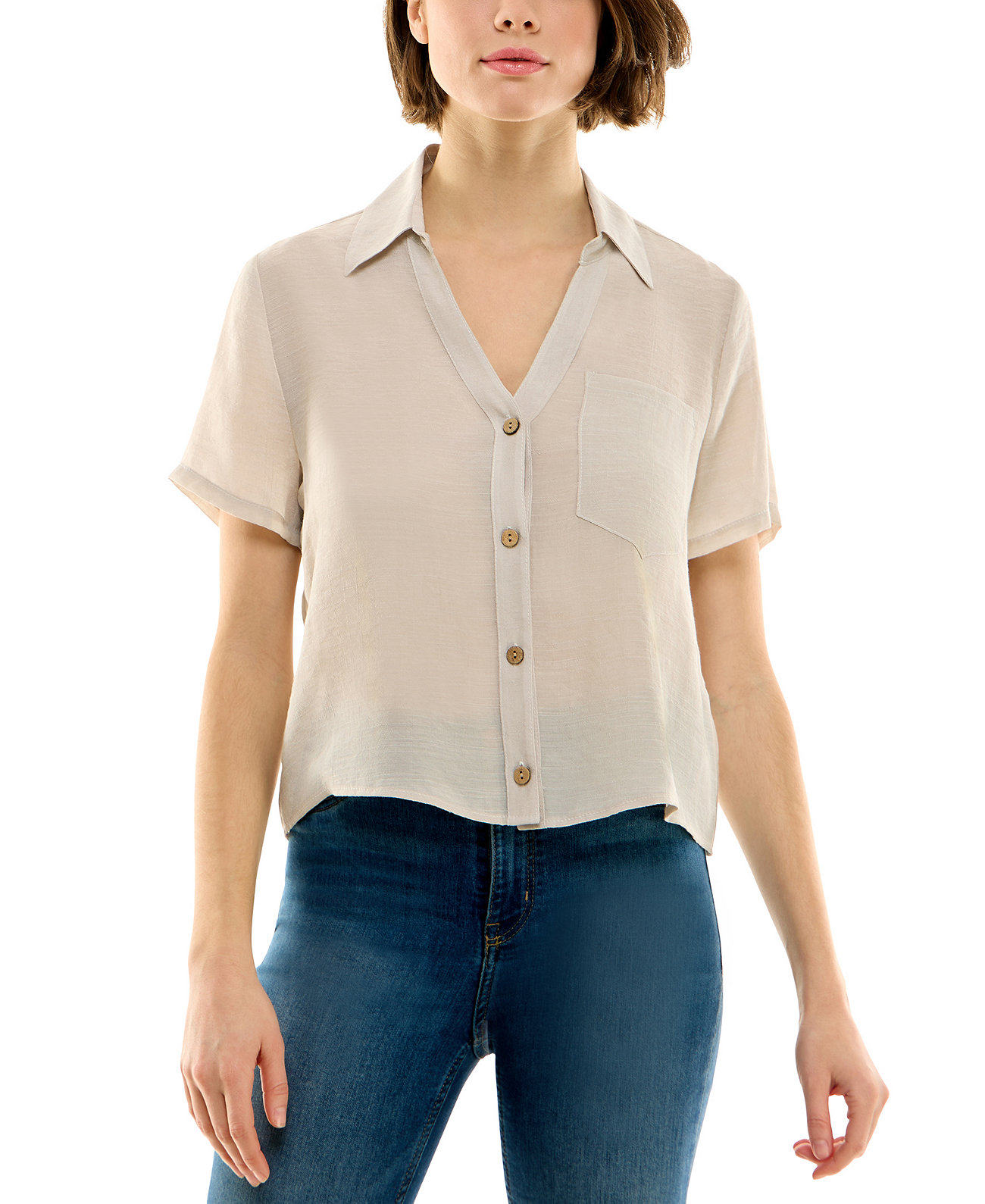 Рубашка свободного кроя с короткими рукавами и короткими рукавами с пуговицами спереди для юниоров BCX