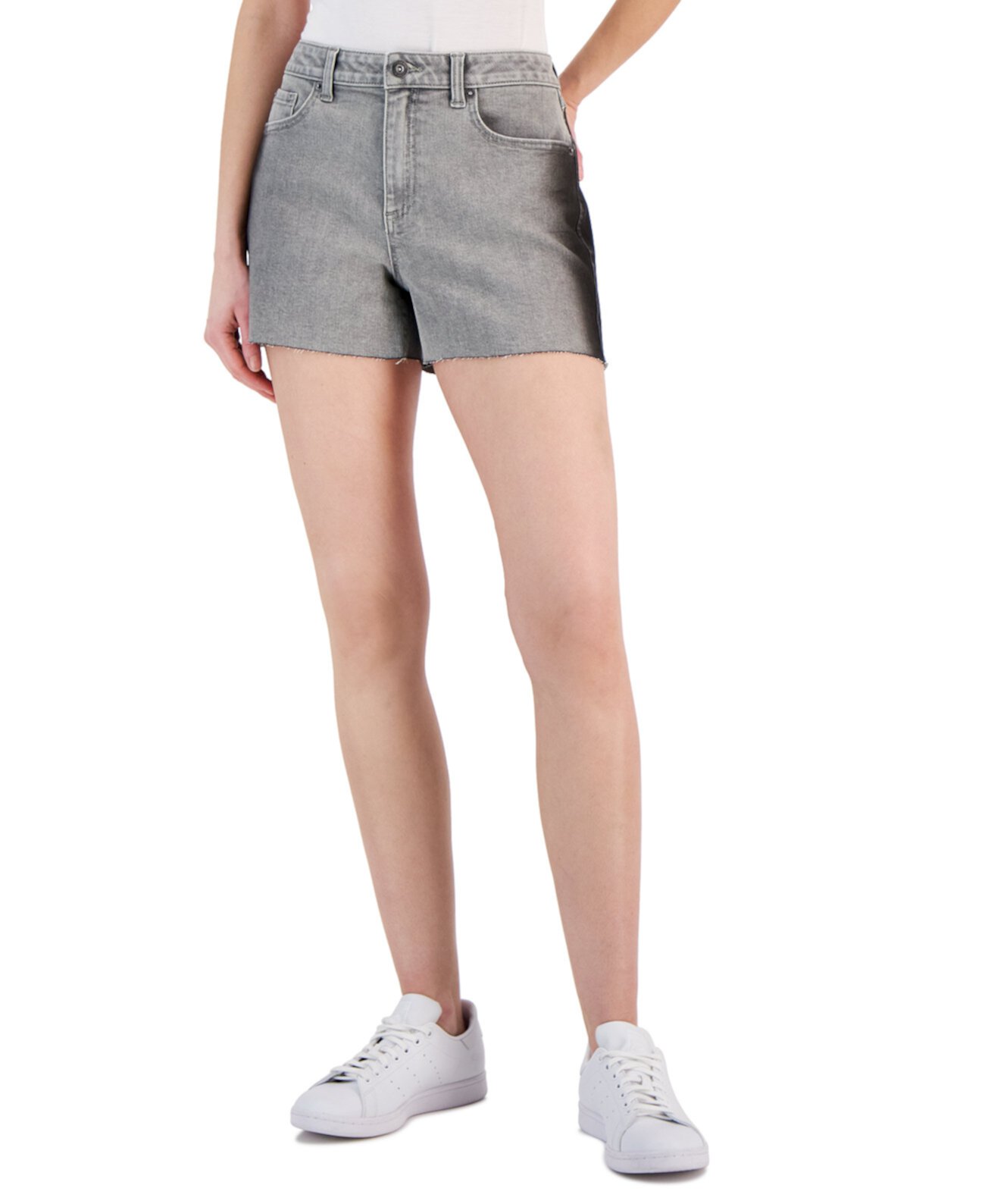 Женские джинсовые шорты с высокой посадкой и необработанным краем, созданные для Macy's I.N.C. International Concepts