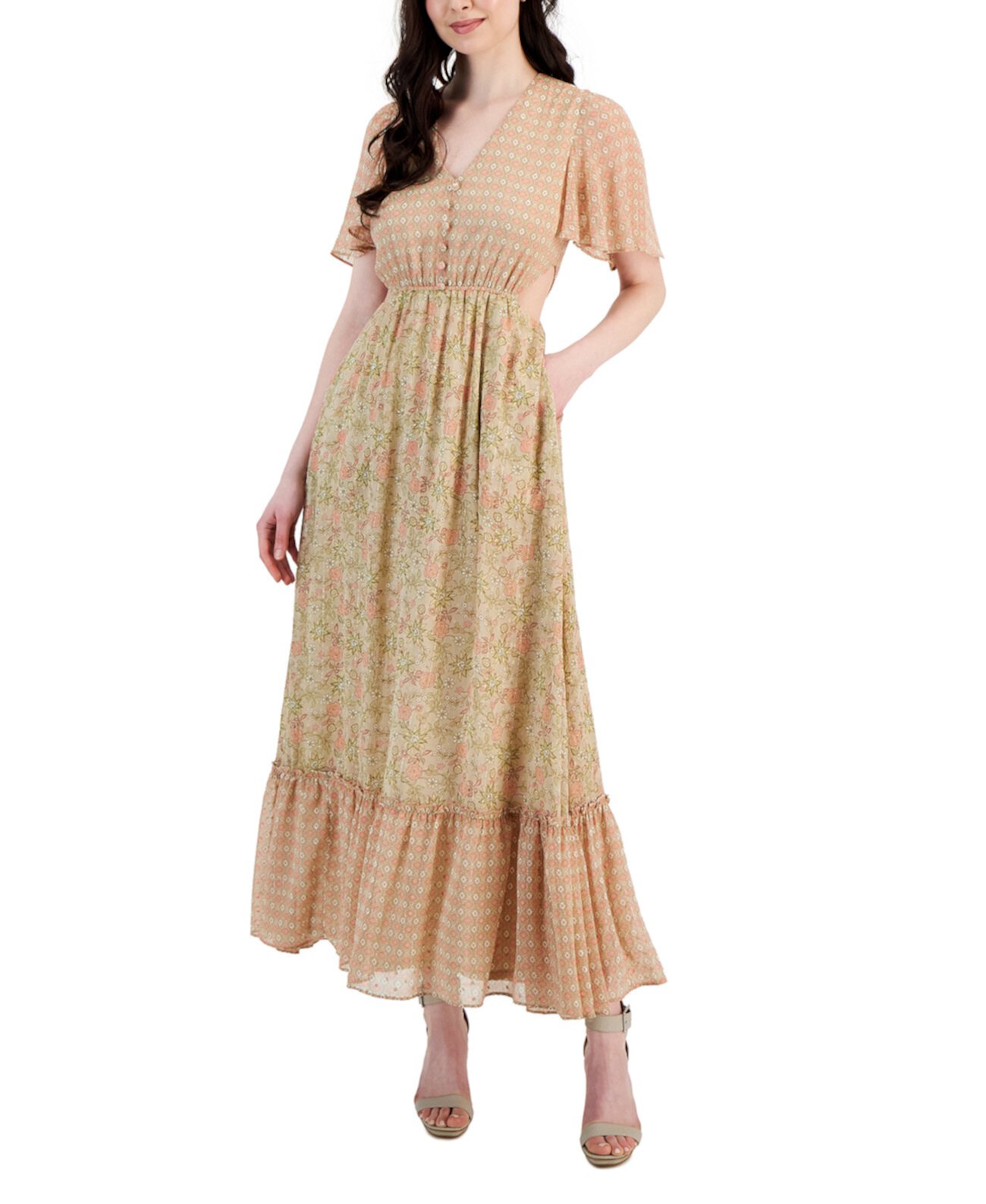 Женское макси-платье Paris с принтом и боковыми вырезами Taylor