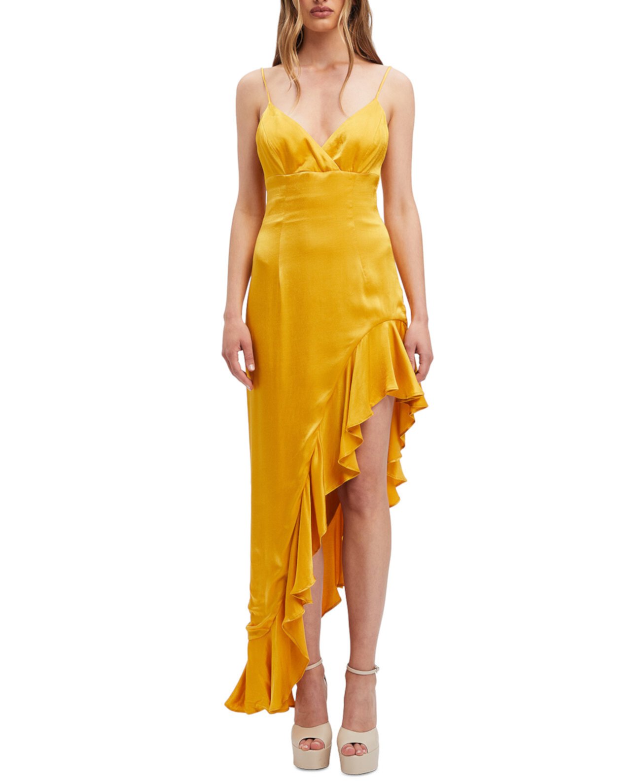 Женское платье хай-лоу Ember с V-образным вырезом и оборками Bardot