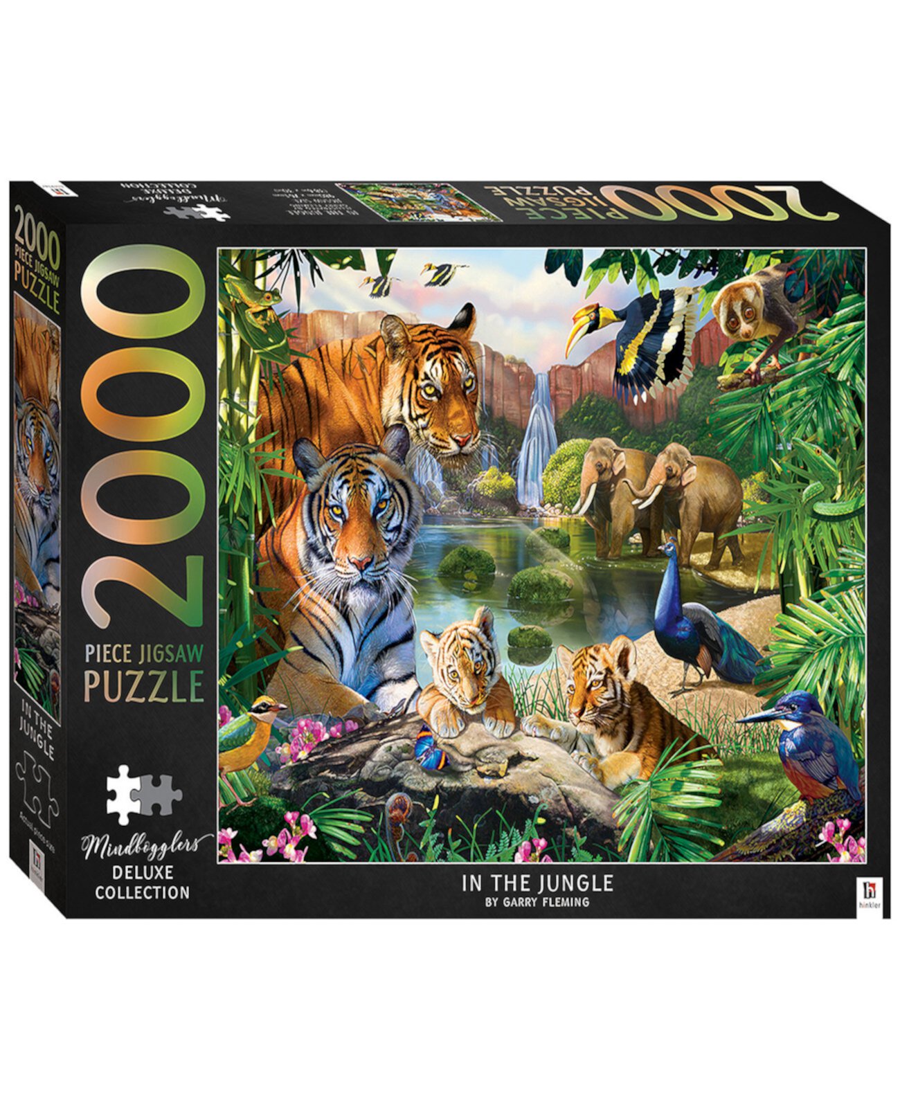 Набор пазлов Artisan «В джунглях», 2000 деталей, роскошные пазлы для взрослых, сложные пазлы 38,6 x 30, хобби, набор пазлов с тиграми на тему джунглей Mindbogglers