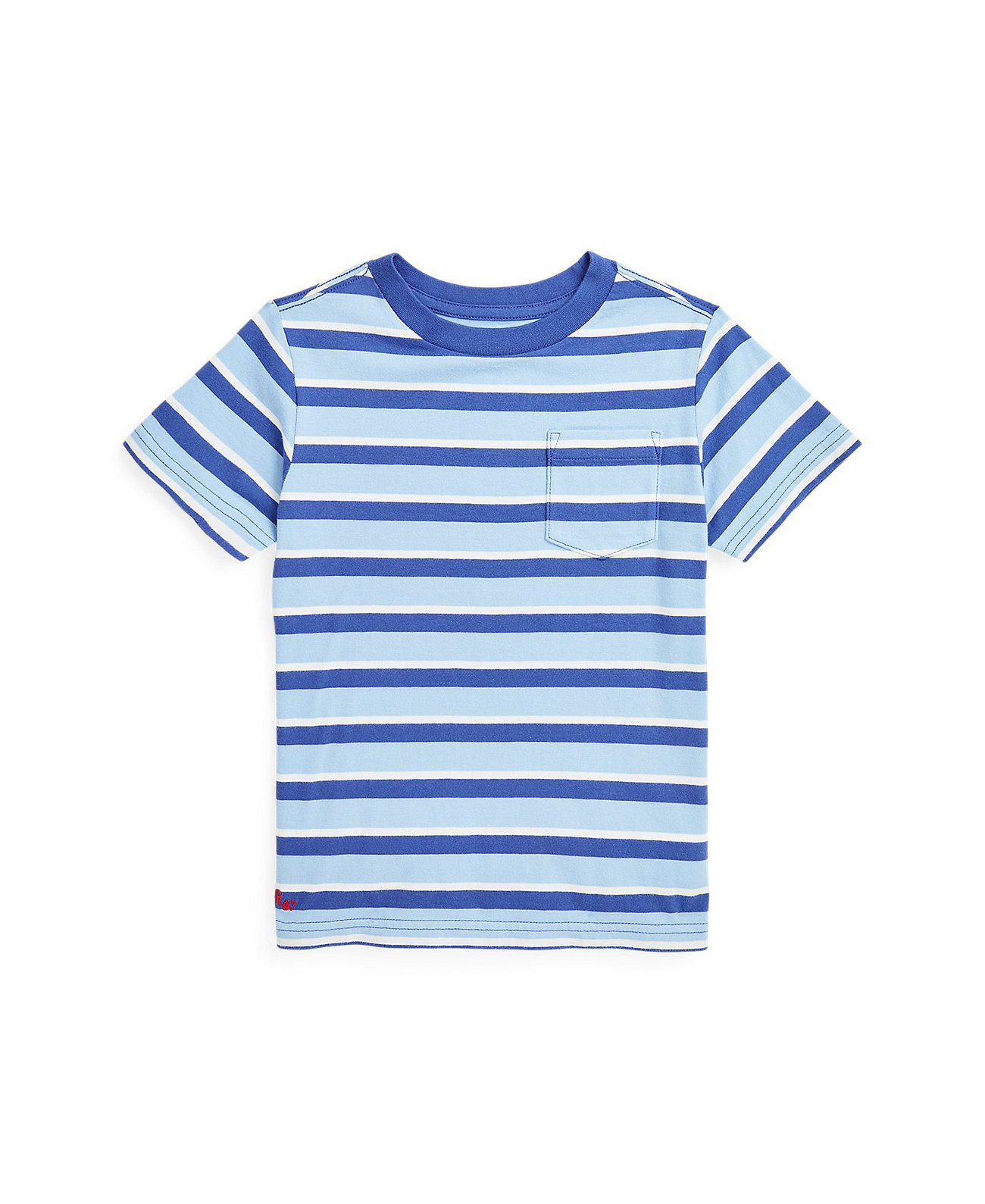 Полосатая футболка из хлопкового джерси с карманом для мальчиков и девочек младшего возраста Ralph Lauren
