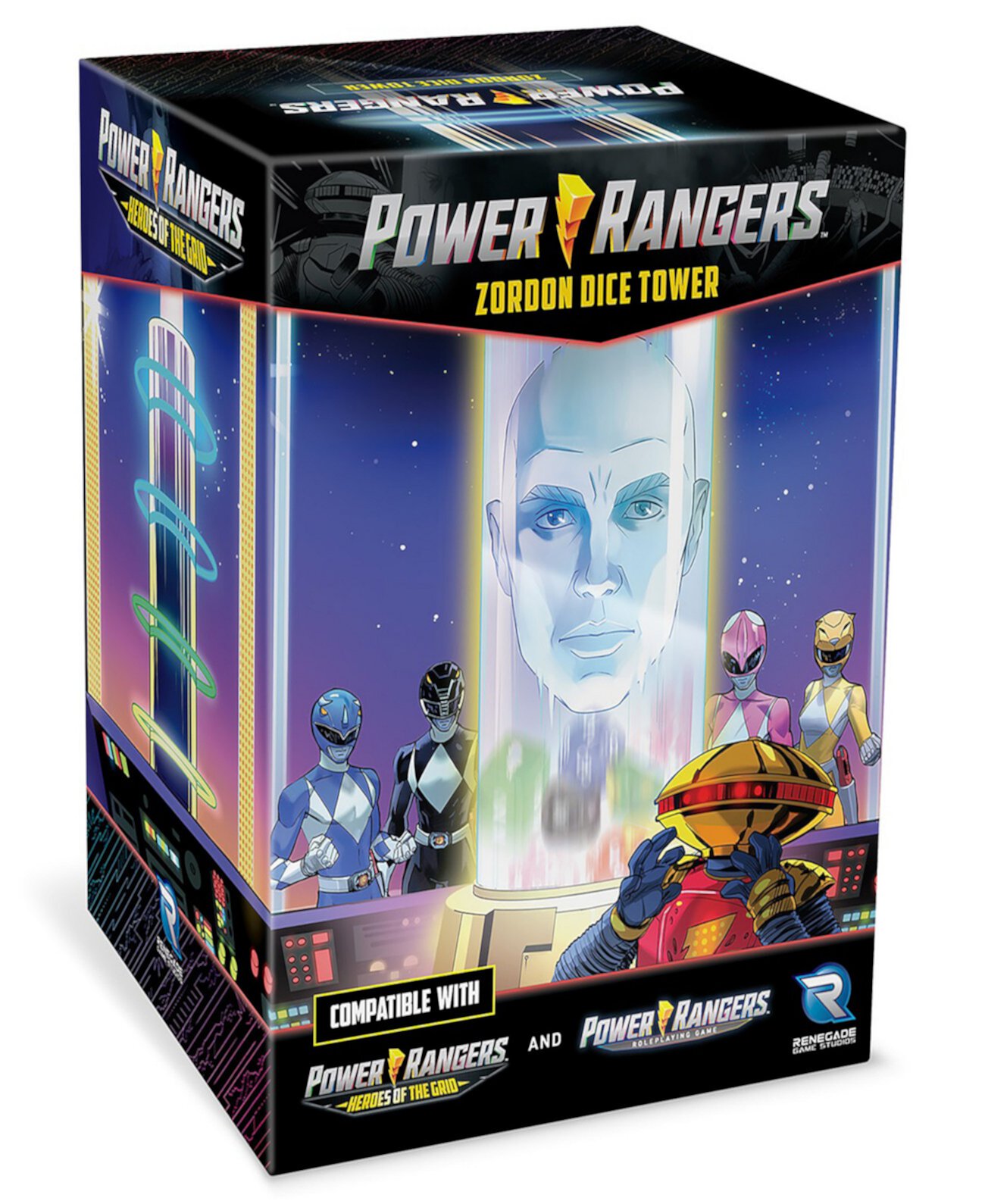 Power Rangers Zordon Dice Tower Экран Gm, совместимый с ролевой игрой Power Rangers Power Rangers Heroes of The Grid, игровой аксессуар Renegade Game Studios