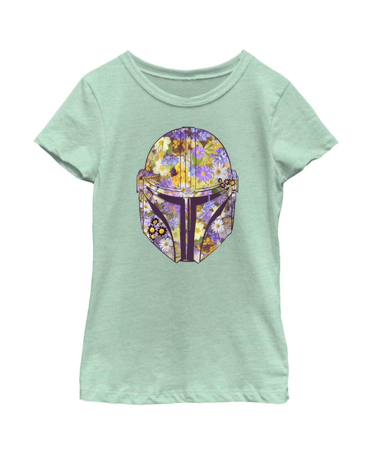 Girl's Star Wars: The Mandalorian Mando Floral Fill  Child T-Shirt Disney