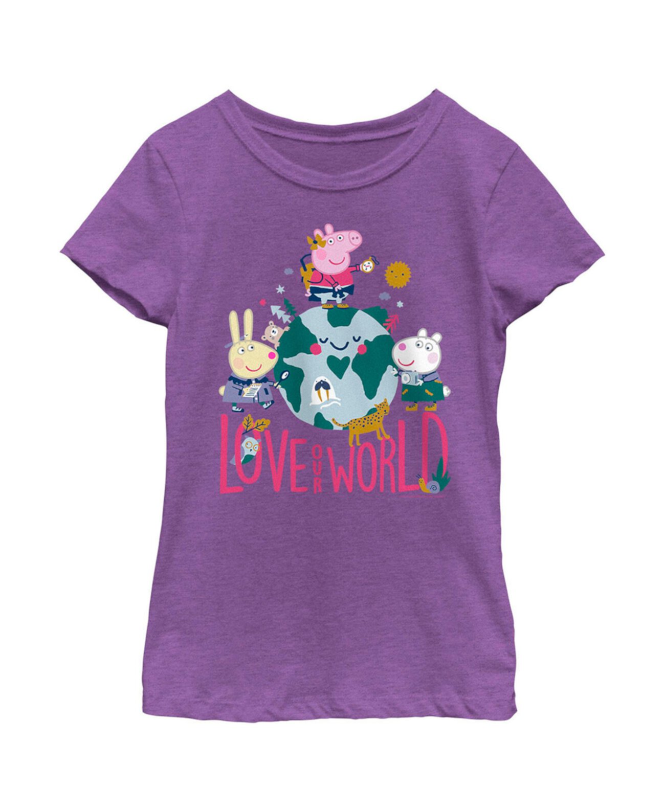 Детская футболка «Свинка Пеппа Люблю наш мир» для девочек HASBRO