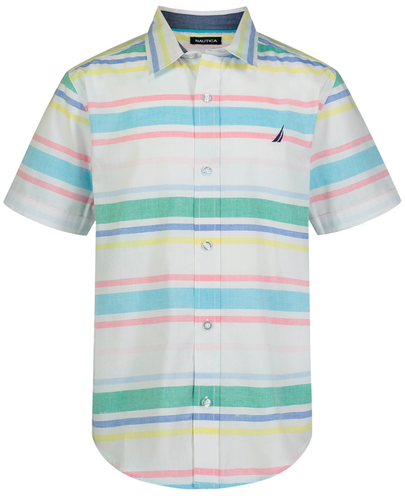 Рубашка в прибрежную полоску с короткими рукавами для мальчиков младшего возраста Nautica