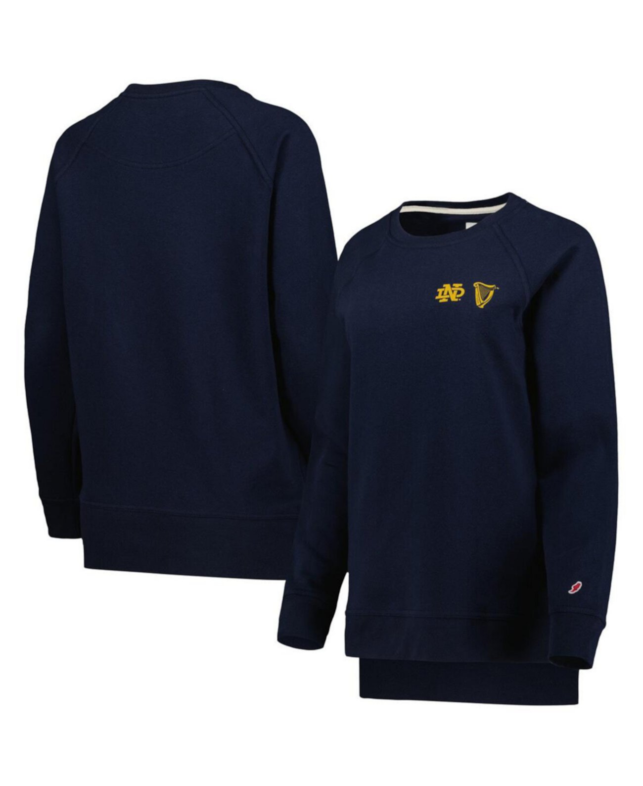 Женский свитшот Notre Dame Fighting Irish Guinness Academy с начесом и рукавами реглан League Collegiate Wear