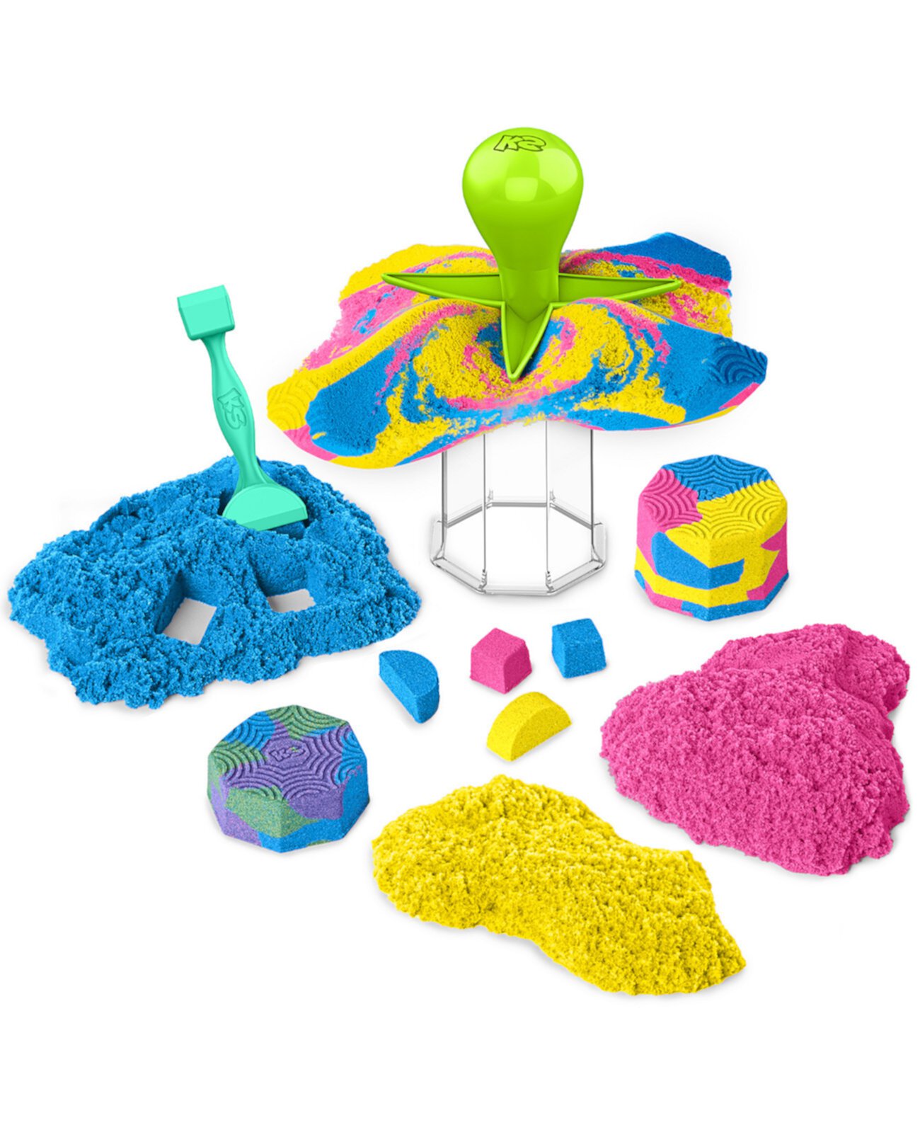 Squish N Create с синим, желтым и розовым игровым песком Kinetic