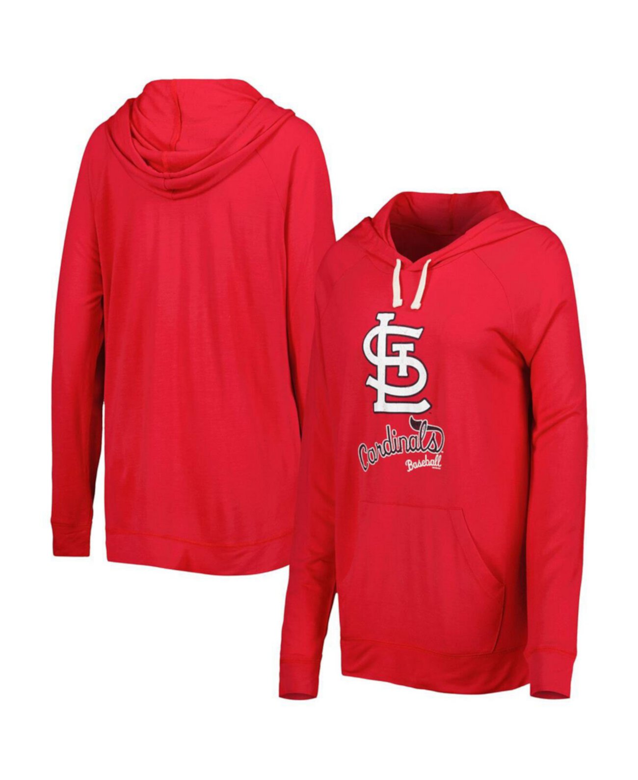 Женская красная толстовка с капюшоном St. Louis Cardinals Pre-Game Raglan Pullover Touch