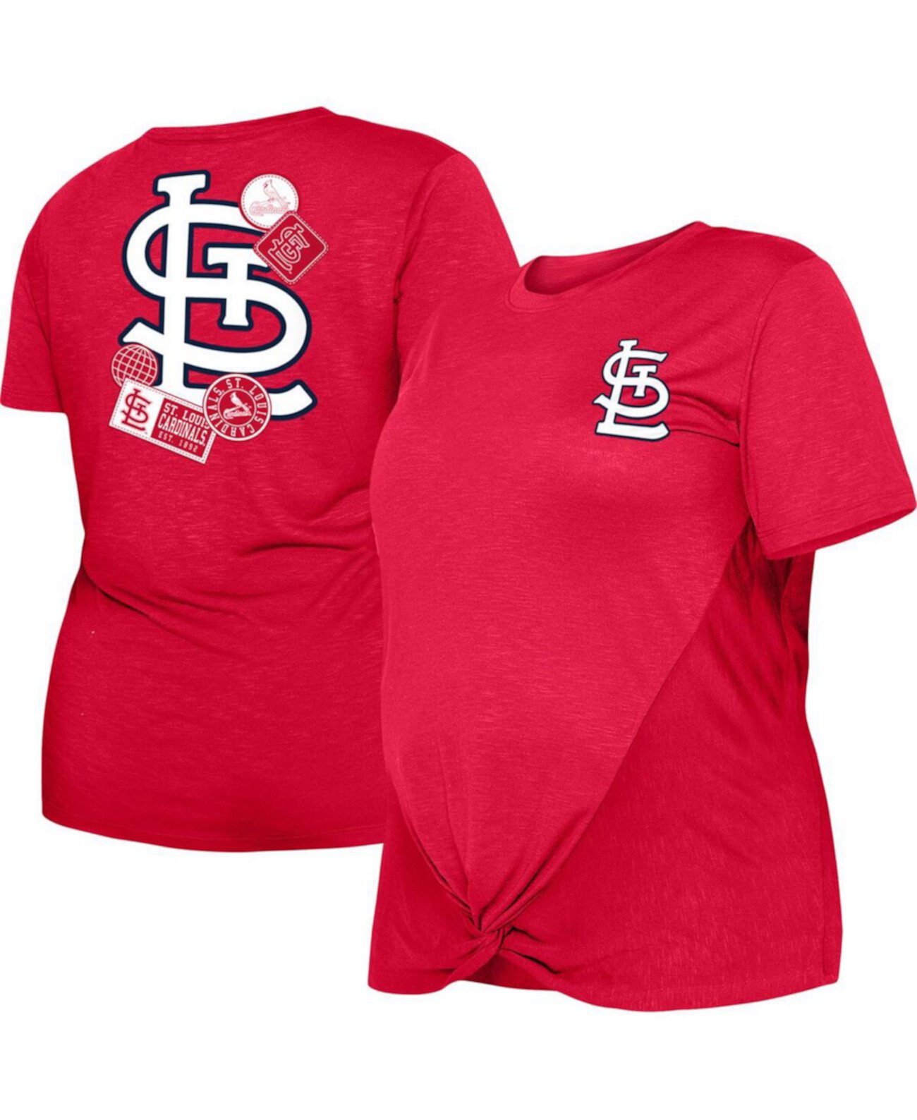 Женская красная футболка St. Louis Cardinals Plus Size с узлом спереди от New Era New Era