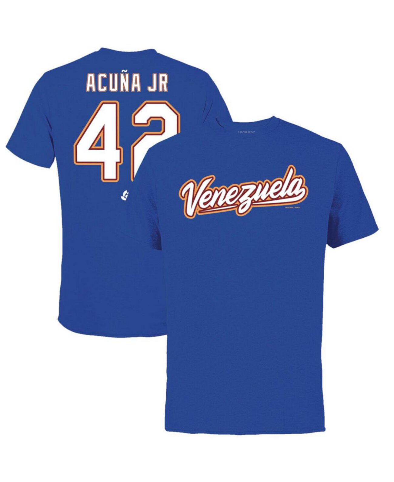 Мужская футболка Ronald Acuna Jr. Royal Colombia Baseball 2023 World Baseball Classic с именем и номером Legends